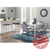 Lumisource DT-COSMO2 WMB Cosmo Contemporary/Glam Dining Table in Chrome and White Marble Top